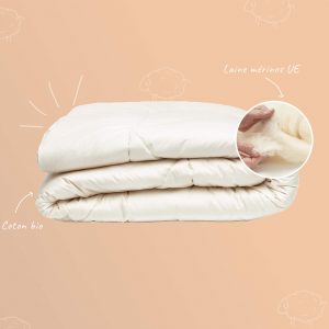couette chaude coton bio laine mérinos