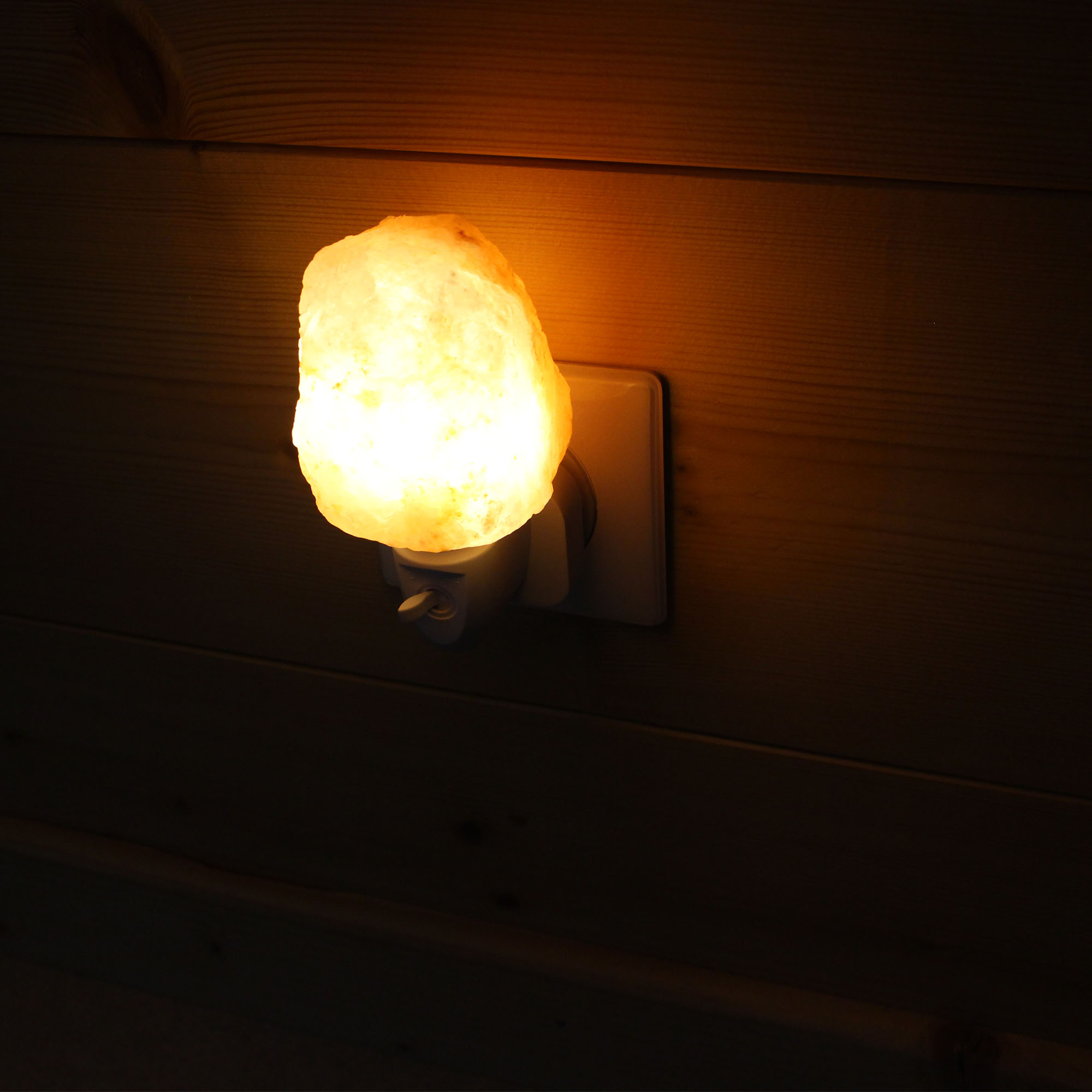 Veilleuse Lampe de sel de l'Himalaya avec interrupteur - Terrapia